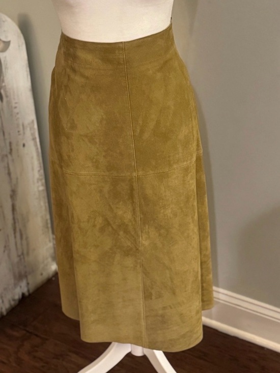 Sigrid Olsen Dresses & Skirts - Vintage Y2K 100%Genuine suede Midi Skirt Sz4 Boho Cowgirl Western Sigrid Olsen
